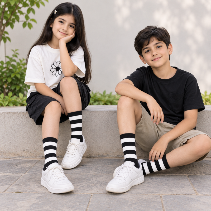 Friendly Striped Socks Duo