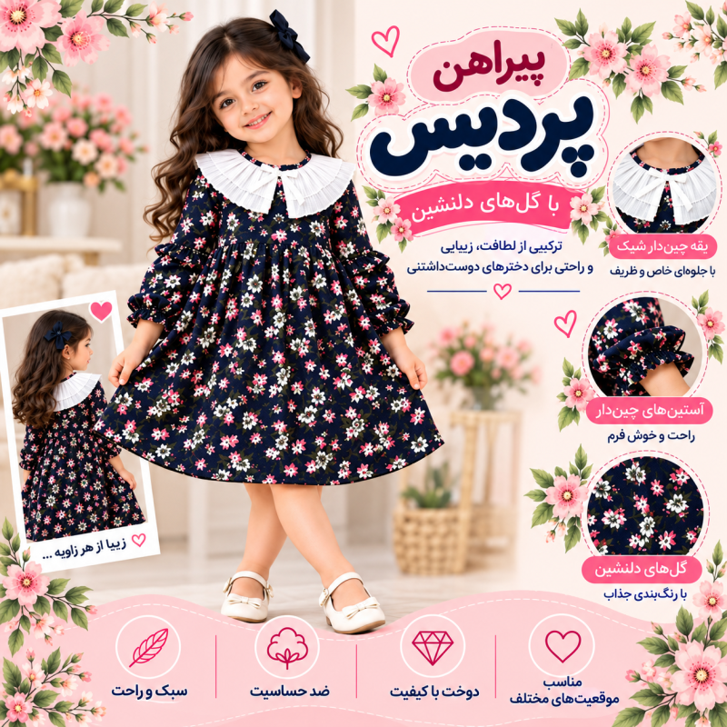 پیراهن لینن کرکی پردیس
